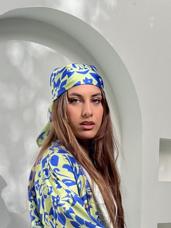 Floral Scarf Green X Blue