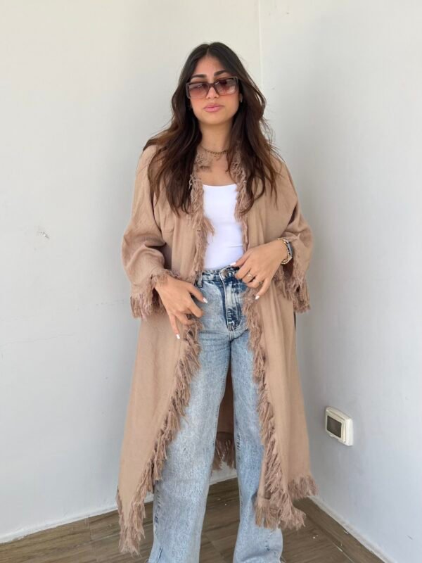 Flowy Long Kimono Beige