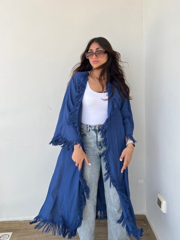 Flowy Long Kimono Blue