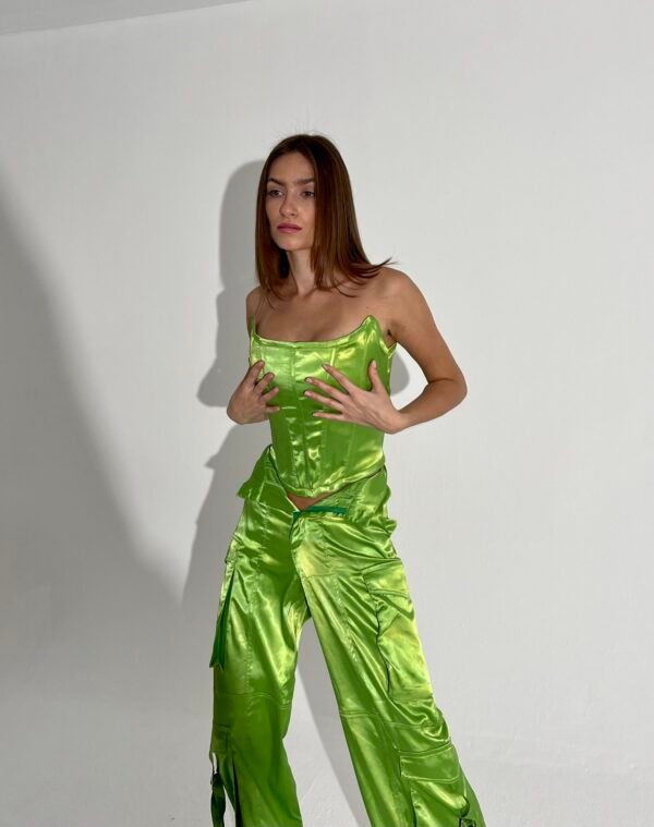 Silk Corset Green - Image 2