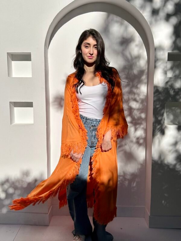 Flowy Long Kimono Orange