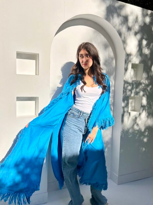 Flowy Long Kimono Baby Blue