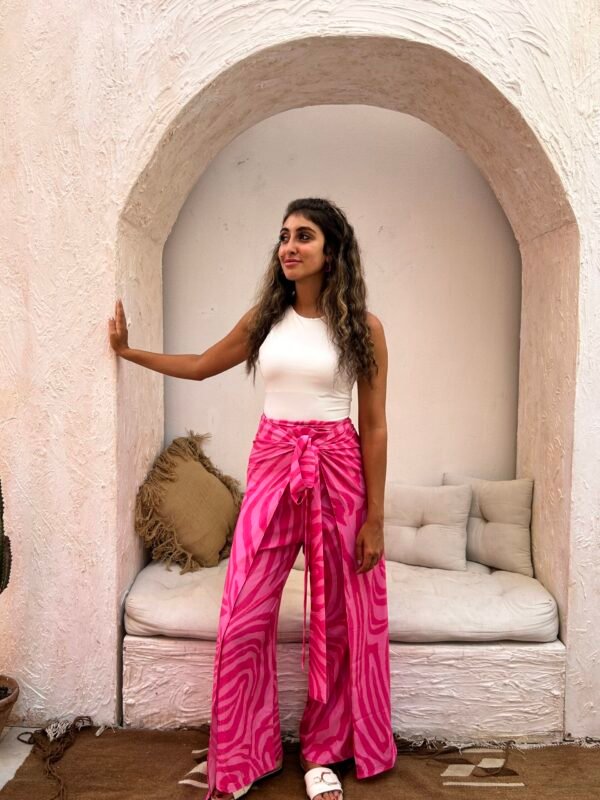 pink Zebra wrap pants - Image 2