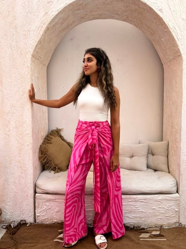 pink Zebra wrap pants - Image 3