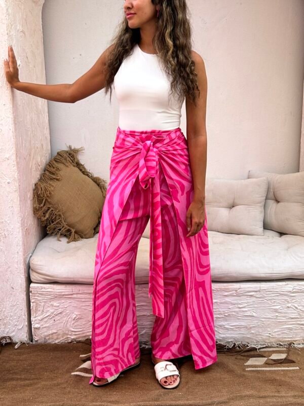 pink Zebra wrap pants