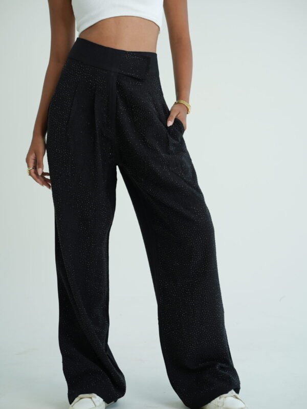 BLACK EXTRA SPARKLE TAILORED PANTS