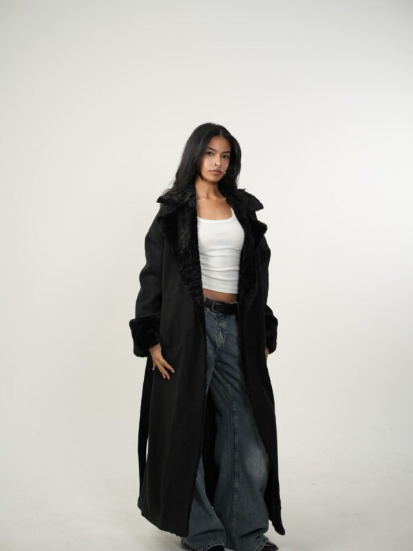 Black Maxi Coat X fur
