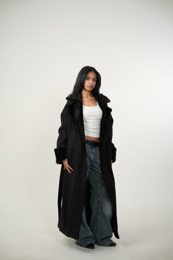 Black Maxi Coat X fur