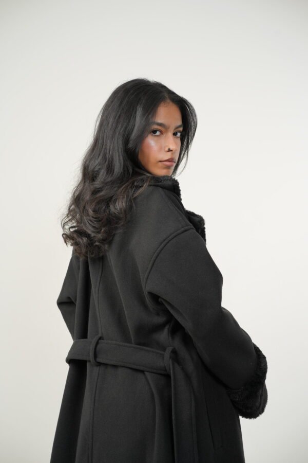 Black Maxi Coat X fur - Image 2