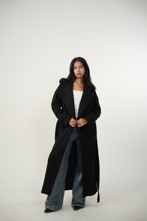 Black Maxi Coat X fur - Image 5