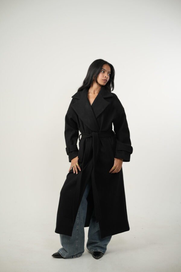 Black Maxi Coat X fur - Image 7