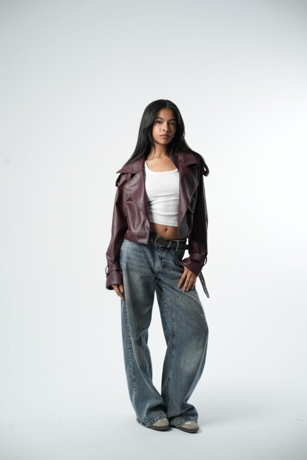 Burgundy Leather jacket - Image 5