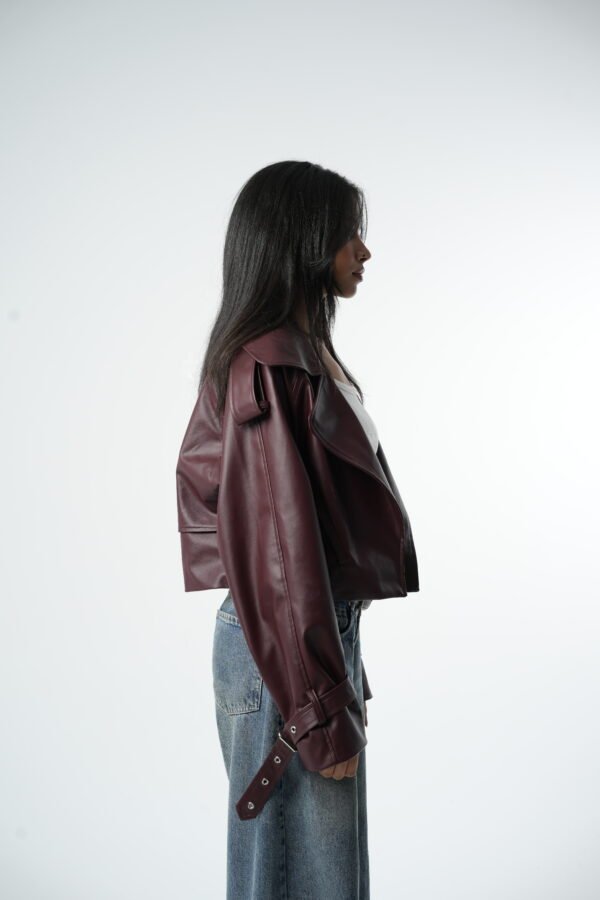 Burgundy Leather jacket - Image 2