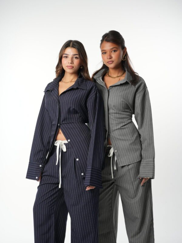 Stripped waisted chemise