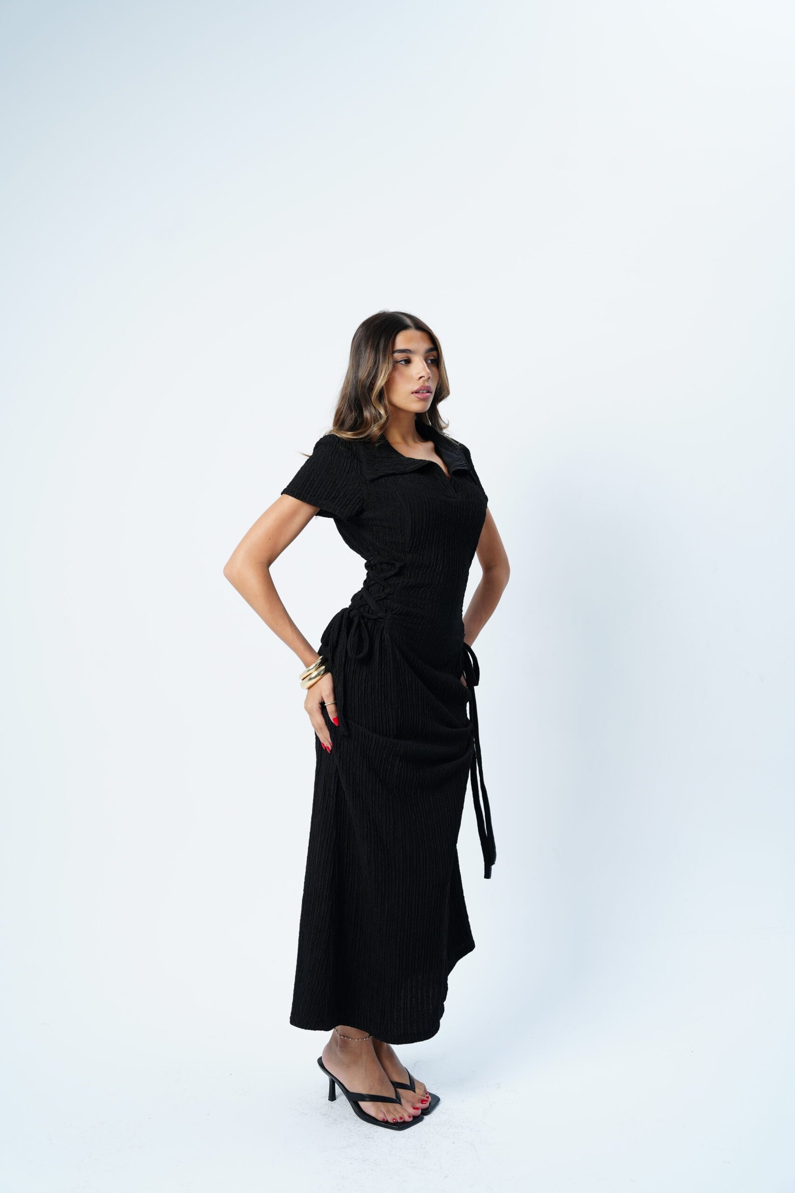 Side Corset Dress Half sleeves - Image 9