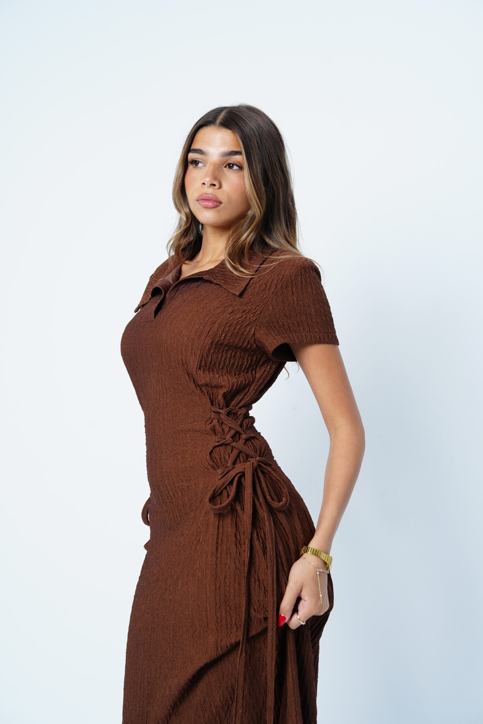 Side Corset Dress Half sleeves - Image 5