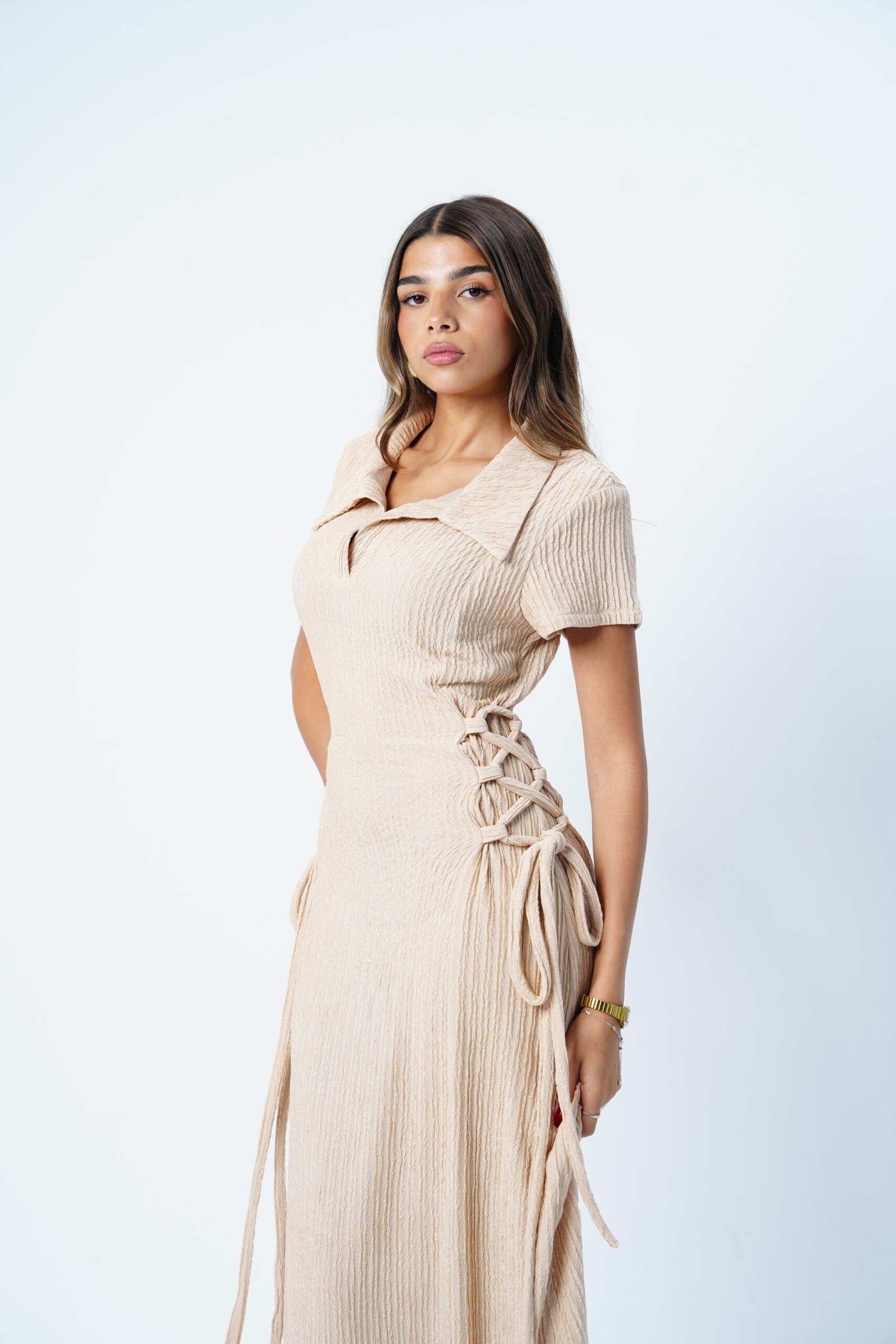 Side Corset Dress Half sleeves
