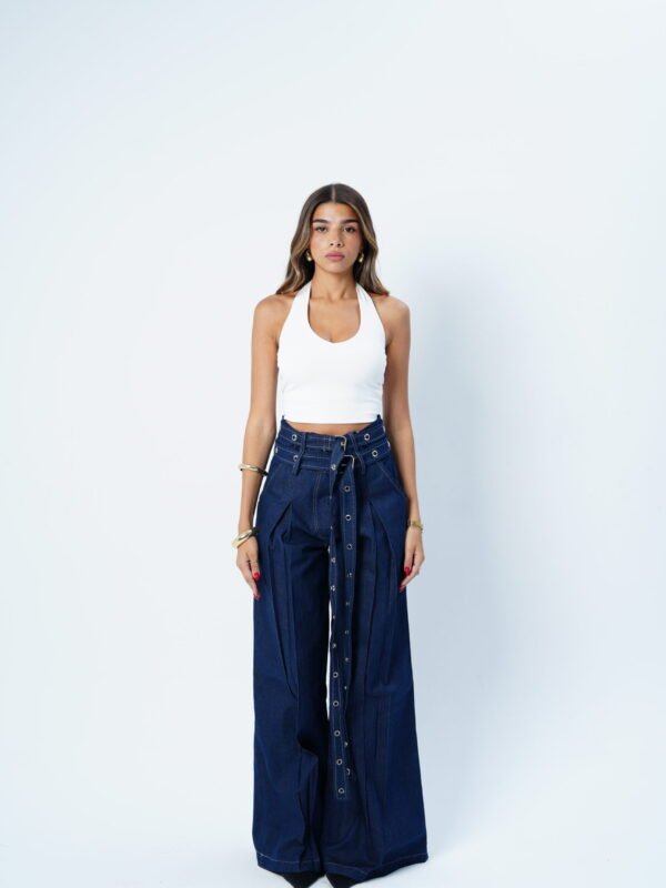 DOUBLE BELTED LIGHT JEANS