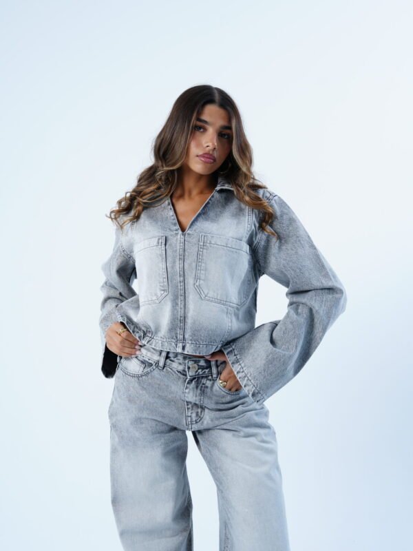 Grey cropped FOLDED Jacket