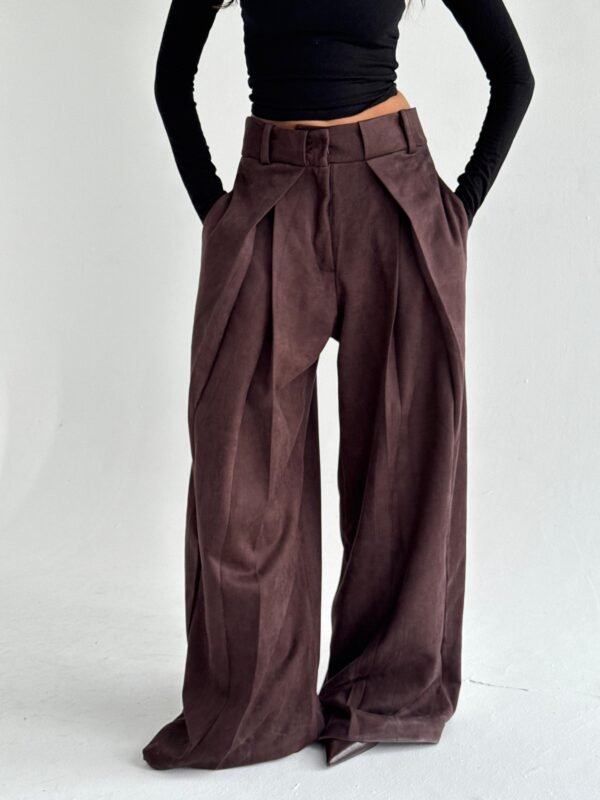 SUEDE TAILORED PANTS