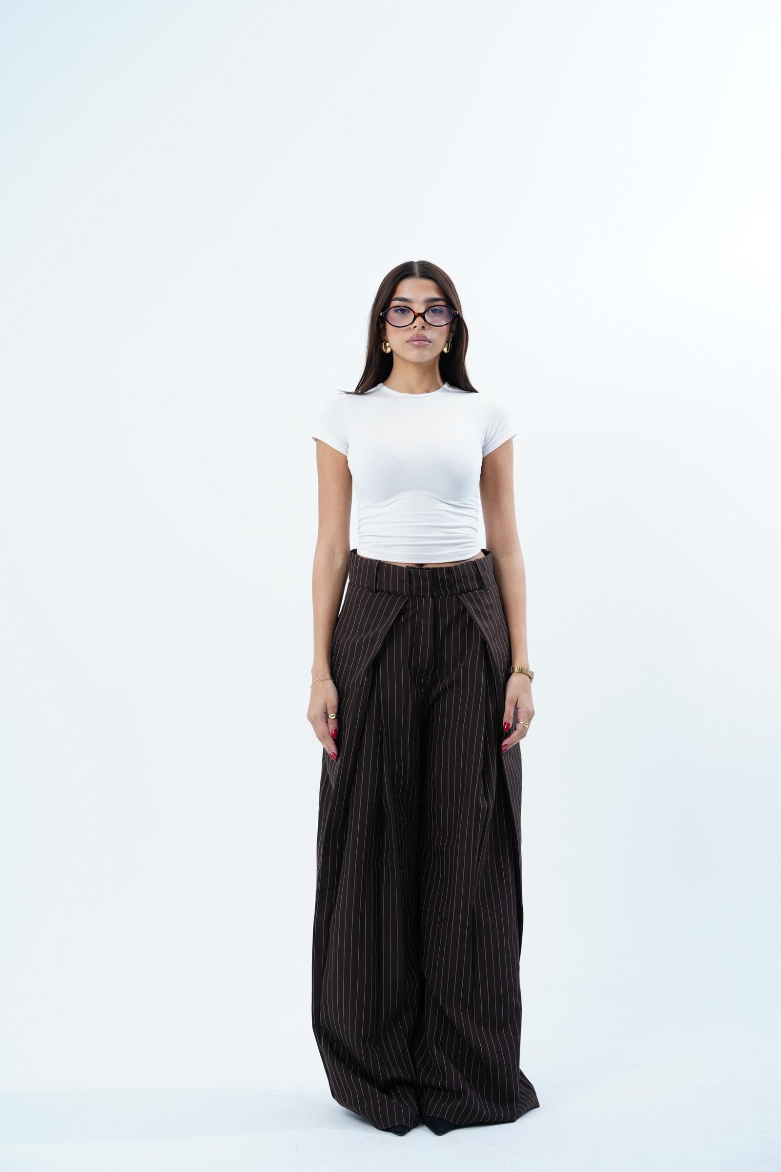 STRIPPED FOLDED TAILORED PANTS - Image 32