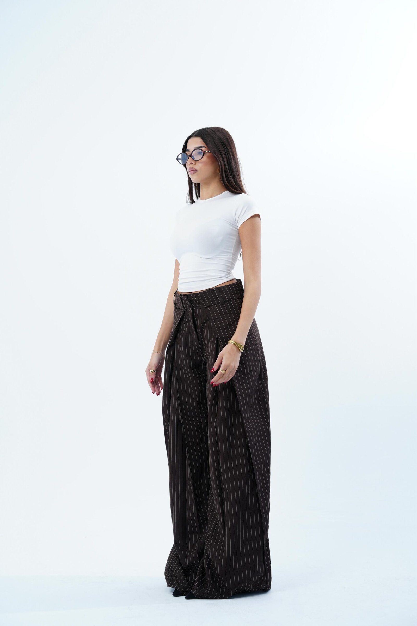 STRIPPED FOLDED TAILORED PANTS - Image 30