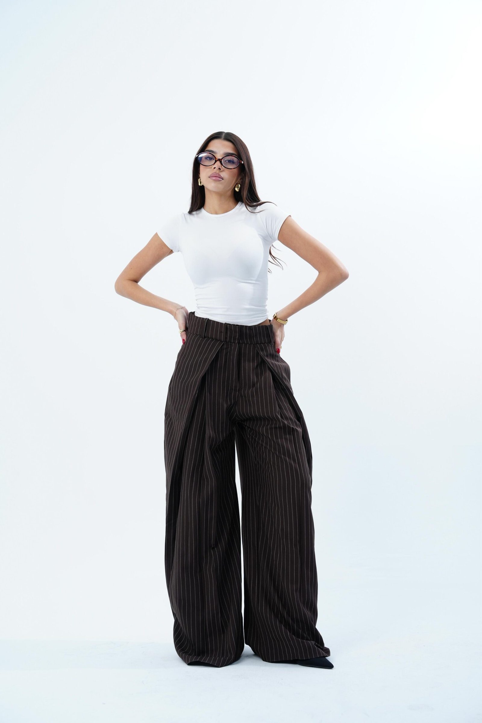 STRIPPED FOLDED TAILORED PANTS - Image 29