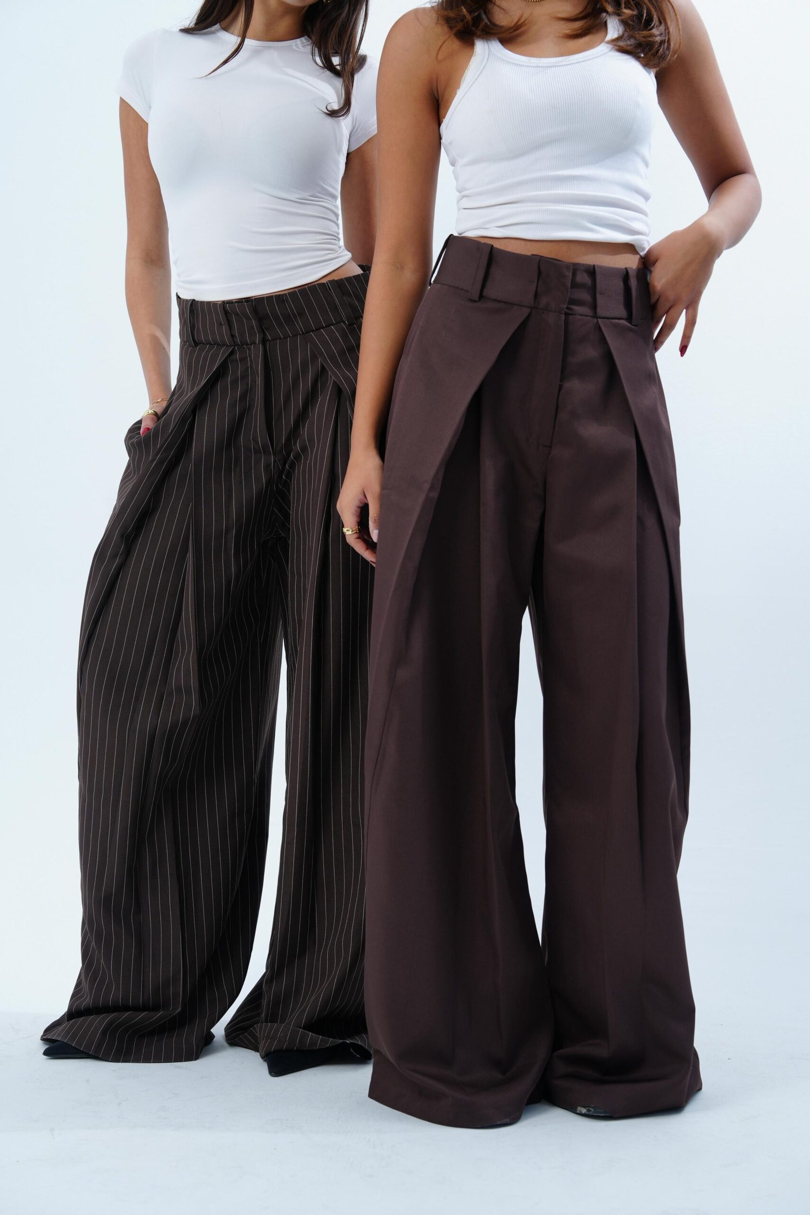 STRIPPED FOLDED TAILORED PANTS - Image 21