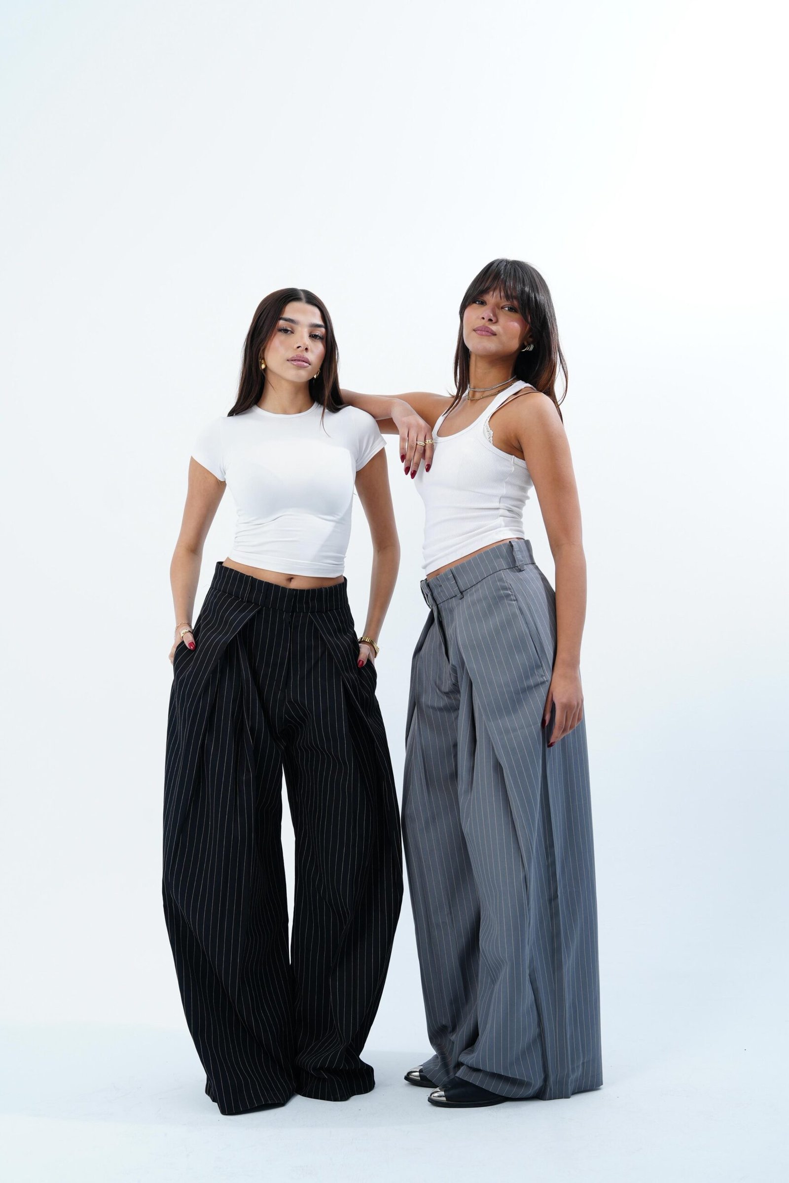 STRIPPED FOLDED TAILORED PANTS - Image 10