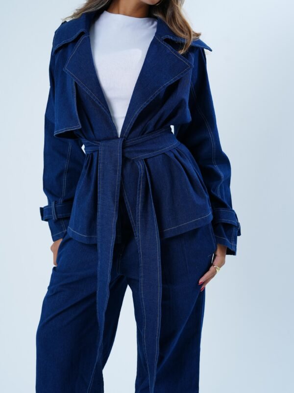 The denim short trench