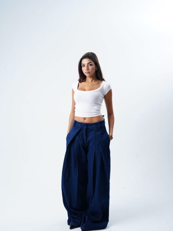 THE FOLDED DENIM PANTS