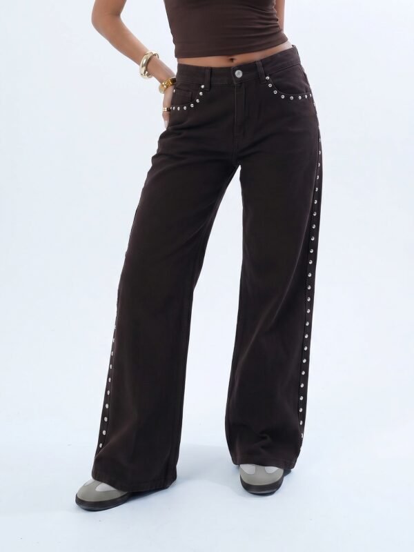 THE Studded  Brown Denim